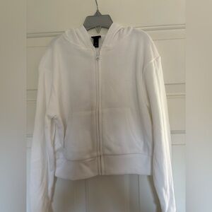 White Zip-Up Hoodie